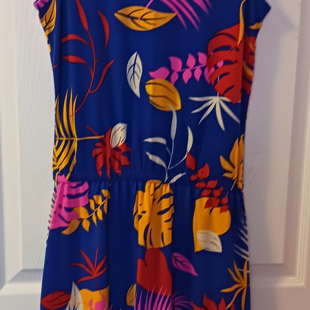 Tropical Kids Dress - Blue, Red, Yellow